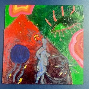 5x5 Artwork Multimedia acrylic paint. Room/ dorm decor :)